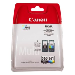Genuine Canon PG-560 & Tri-Colour CL-561 Ink Cartridge Multipack