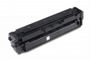 Single black toner cartridge close-up